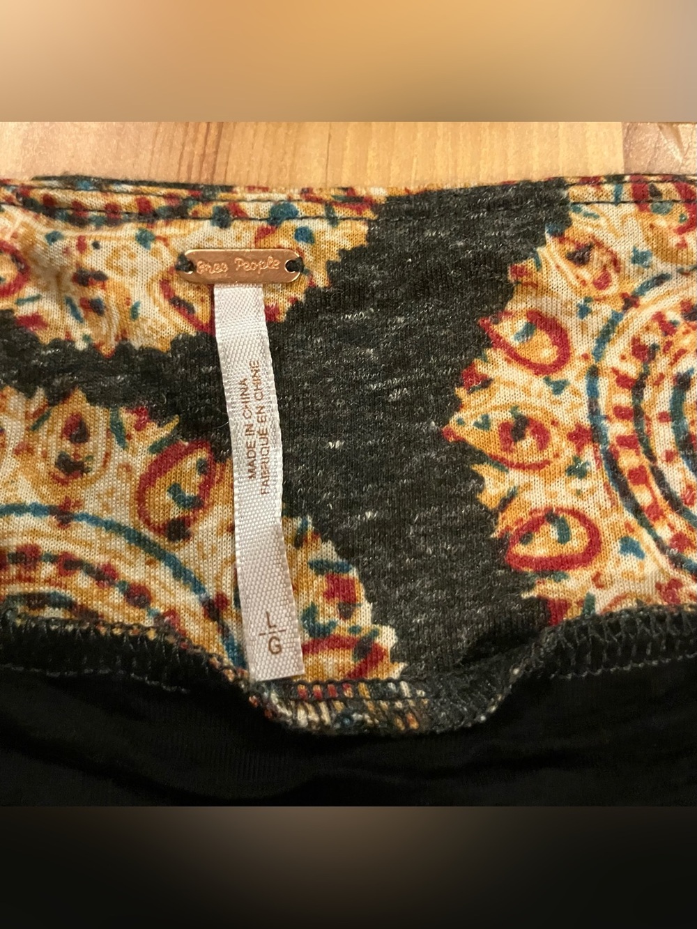 NWT Free People Bohemian Circle-Print Midi Skirt in Grey and Cream Size Large - Picture 6 of 10